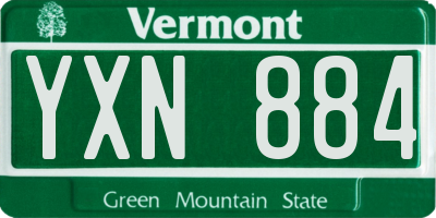 VT license plate YXN884