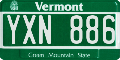 VT license plate YXN886