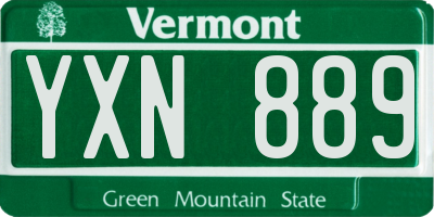 VT license plate YXN889