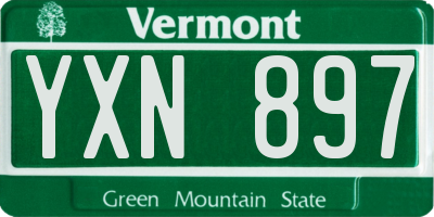 VT license plate YXN897