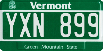 VT license plate YXN899