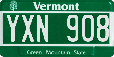 VT license plate YXN908