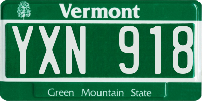 VT license plate YXN918