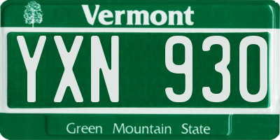 VT license plate YXN930