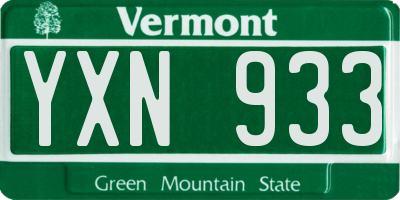 VT license plate YXN933