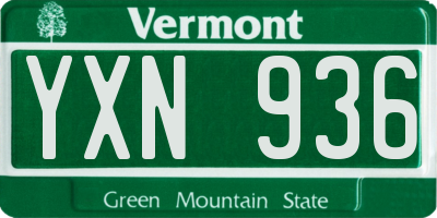 VT license plate YXN936