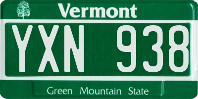 VT license plate YXN938