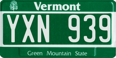 VT license plate YXN939