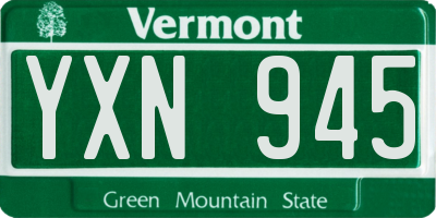 VT license plate YXN945