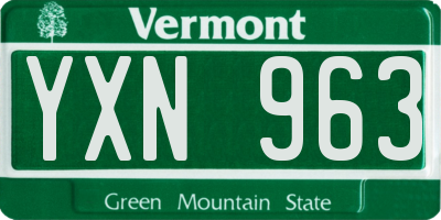 VT license plate YXN963
