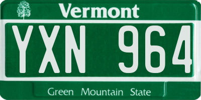 VT license plate YXN964