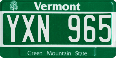VT license plate YXN965