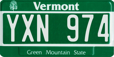 VT license plate YXN974