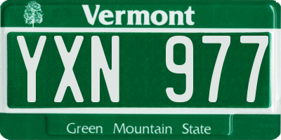VT license plate YXN977