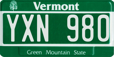 VT license plate YXN980