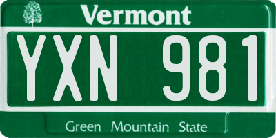 VT license plate YXN981