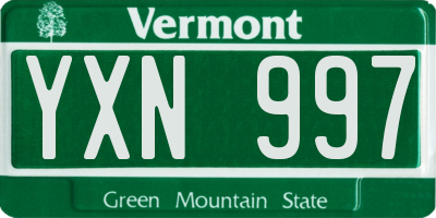 VT license plate YXN997