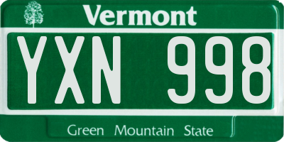 VT license plate YXN998