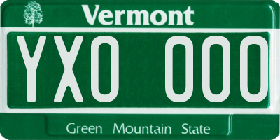 VT license plate YXO000