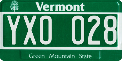 VT license plate YXO028