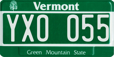 VT license plate YXO055