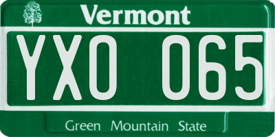 VT license plate YXO065
