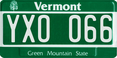 VT license plate YXO066