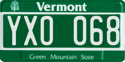 VT license plate YXO068