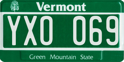 VT license plate YXO069