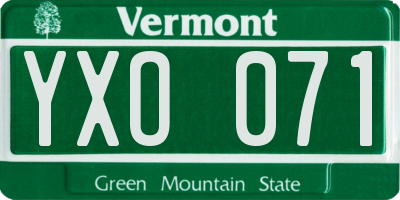 VT license plate YXO071