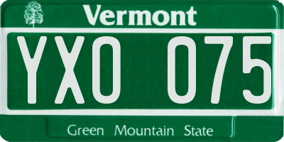 VT license plate YXO075