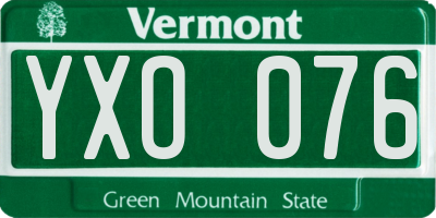 VT license plate YXO076