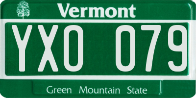 VT license plate YXO079