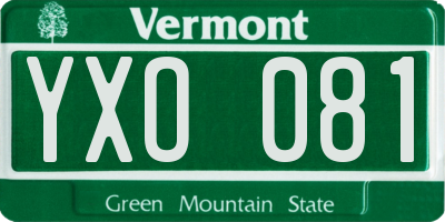 VT license plate YXO081