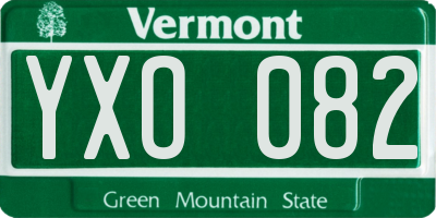 VT license plate YXO082