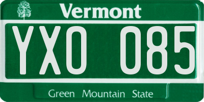 VT license plate YXO085