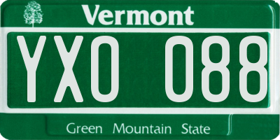 VT license plate YXO088