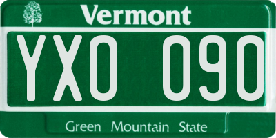 VT license plate YXO090