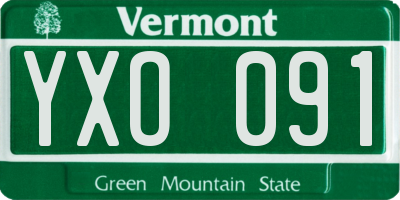 VT license plate YXO091