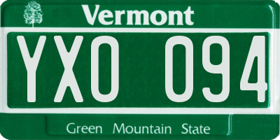 VT license plate YXO094