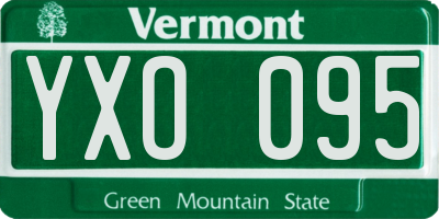VT license plate YXO095