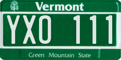 VT license plate YXO111