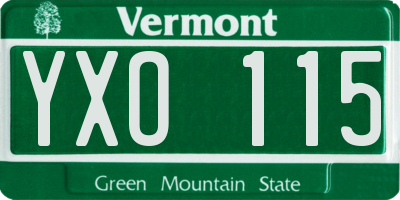 VT license plate YXO115