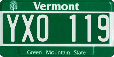 VT license plate YXO119