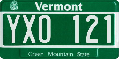 VT license plate YXO121