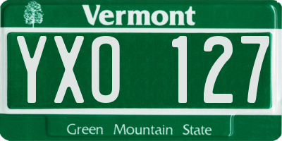 VT license plate YXO127