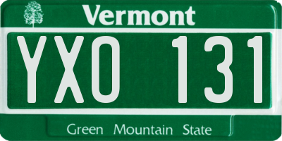 VT license plate YXO131