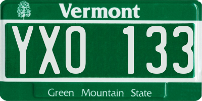 VT license plate YXO133