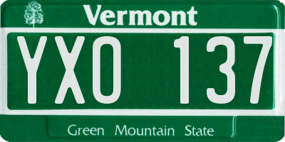 VT license plate YXO137