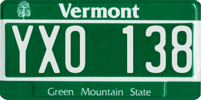 VT license plate YXO138